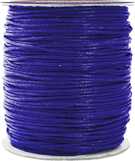 Mandala Crafts 1.5mm 109 Yards Dark Indigo Cotton Waxed Cord for Jewelry Making Bracelet Cord Waxed String - Beading String Thread Jewelry Cords for Necklaces String
