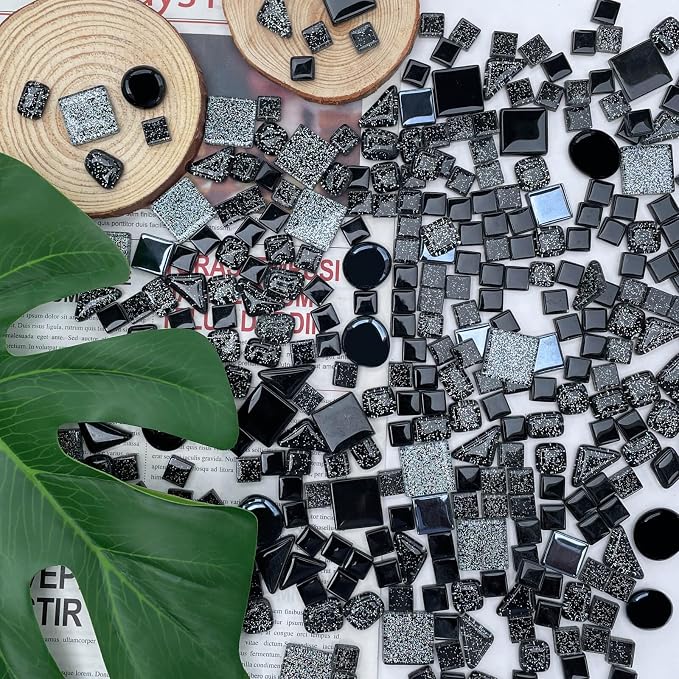 LITMIND 1.1 LB Black Irregular Glass Mosaic Tiles - Image 5