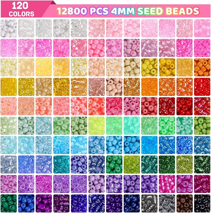 Funtopia 13000pcs 4mm Seed Beads - Image 6