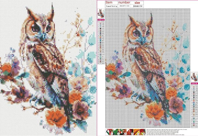Naykow Floral Owl Diamond Painting Kits - Image 2