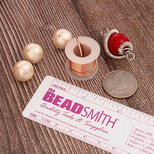 The Beadsmith Craft Wire Assortment - Tarnish-Resistant Copper Wire for Jewelry Making, 6-Pack, 0.75-Inch Mini Spools, 2 Yd Each, 18-Gauge, Assorted Colors, Medium Temper