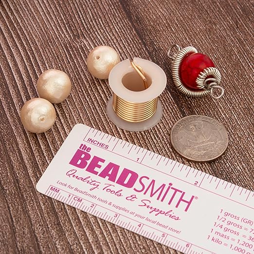 The Beadsmith Craft Wire Assortment - Tarnish-Resistant Copper Wire for Jewelry Making, 6-Pack, 0.75-Inch Mini Spools, Varying Lengths, 16-24 Gauge, Gold Color, Medium Temper