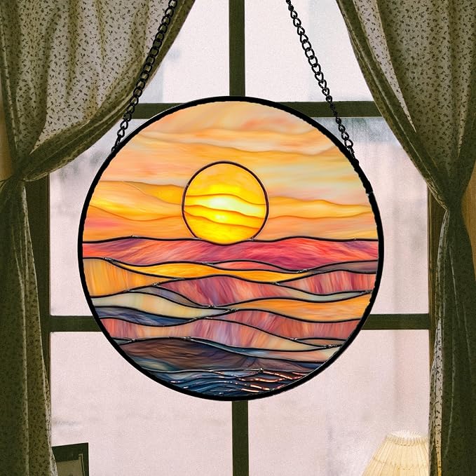 Stained Glass Window Hanging, and Mom 7.8 in - Image 3