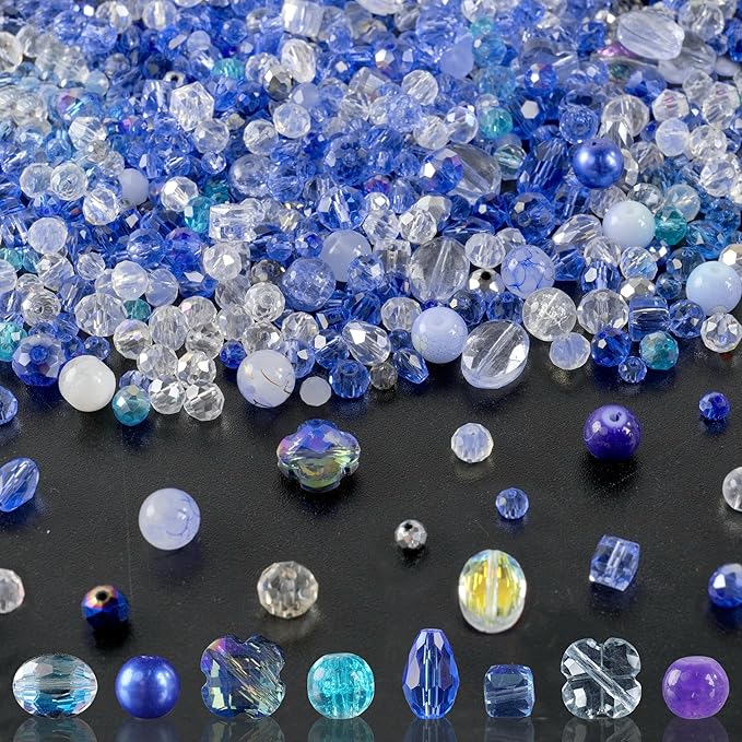 636pcs Glass Beads for Jewelry Making by OuMuaMua