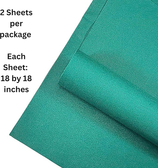 2 Sheets of Green 14 Count Aida Cloth – 18 x 18 Inch Pre-Cut Fabric Squares – Cross Stitch Fabric – 100% Cotton – Ideal for Needlework & Embroidery – The Knotty Unicorn