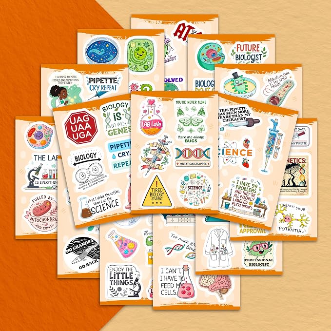 100Pcs Funny Biology Stickers for Students, for Water Bottle, Laptop - Image 5