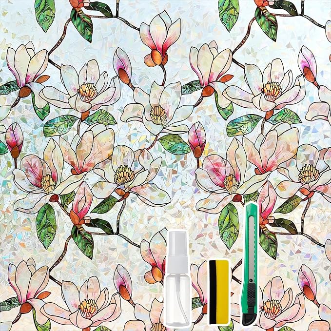 Ranzdn Window Privacy Film, Stained Glass, Static Cling, 17.5" x 78.7" | No - Image 7
