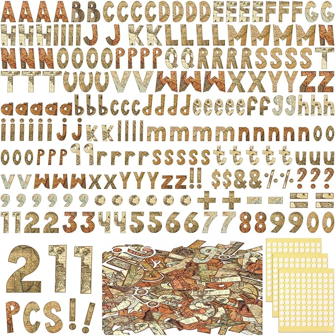 221 Pcs Bulletin Board Letters Round Alphabet Number Punctuation Symbol Combo Letter Cutouts Classroom Decoration for School Classroom Chalkboard Poster Board(Travel Around The World)