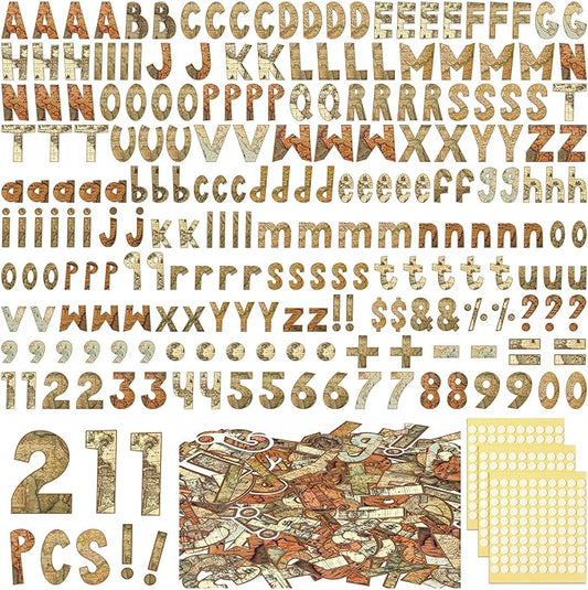 221 Pcs Bulletin Board Letters Round Alphabet Number Punctuation Symbol Combo Letter Cutouts Classroom Decoration for School Classroom Chalkboard Poster Board(Travel Around The World)