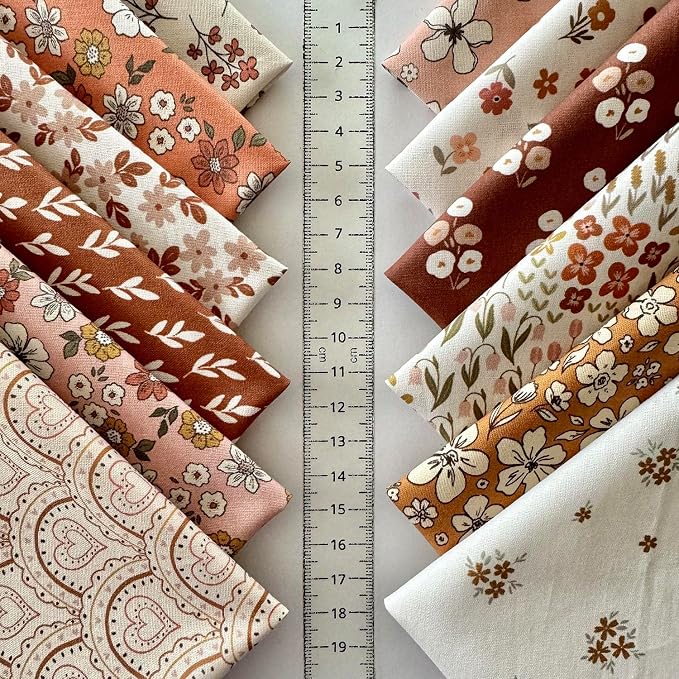 Vintage Floral Patchwork Cotton Fabric Set – 60 Pre-Cut Squares, 20×20 cm - Image 4