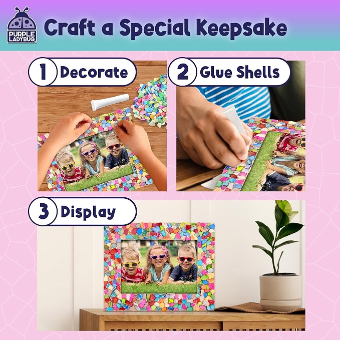 PURPLE LADYBUG DIY Mosaic Photo Frame Crafts - Image 3