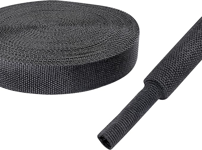 Heat Shrink Wire Loom 2:1 Shrinkable Braided Cable Sleeve 1/2 Inch ID-88ft by BuyUneed