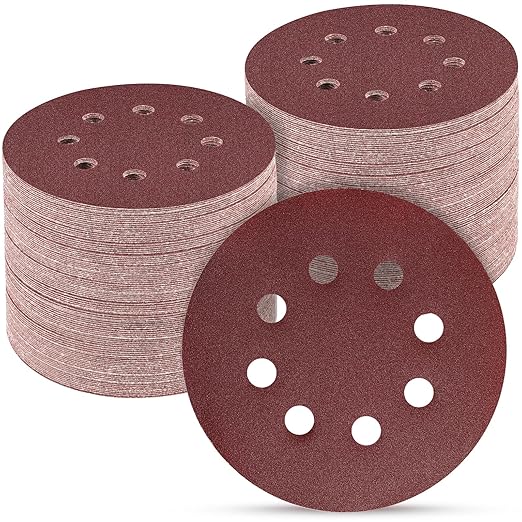 100 PCS 5 Inch Sanding Discs 320 Grit, Round Hook and Loop Sandpaper for Random Orbital Sander