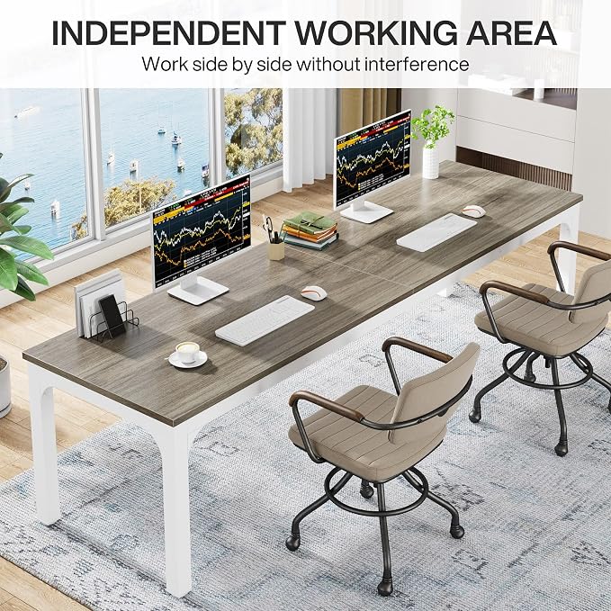 Tribesigns 78.7 Inches Extra Long Computer Desk 2 Person Desk, Double Long Desk - Image 6