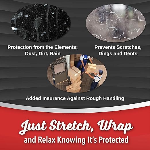 2 Pack Industrial Strength Mini Hand Stretch Wrap 5" 1000 Ft Roll 80 Gauge Thick, Shrink Wrap Roll for Moving Supplies, Furniture, Pallets, Plastic Wrap for Packing, Heavy Duty Stretch Film