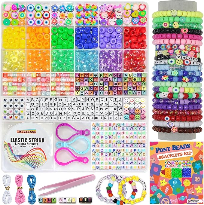 LIS HEGENSA Pony Beads Bulk, Kandi Kit by LISHEGENSA