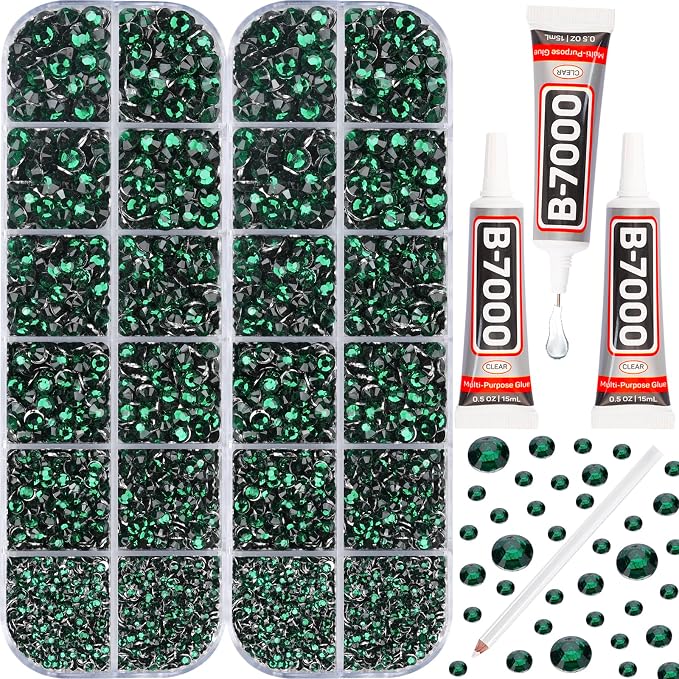 11000PCS Emerald Green Rhinestones by Worthofbest