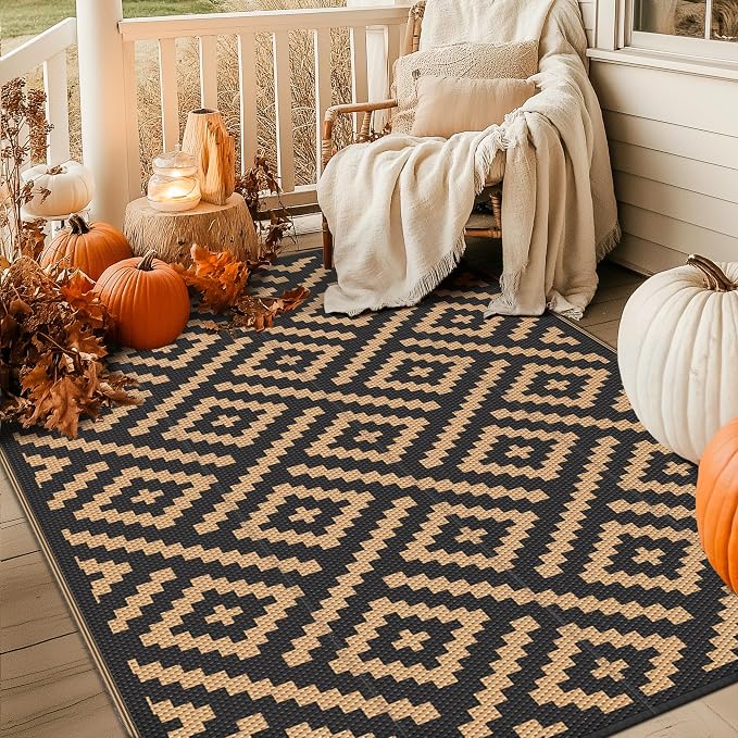 GENIMO Outdoor Rug 4x6 Waterproof, Reversible Mats, Outdoor Area Rug, Plastic - Image 8