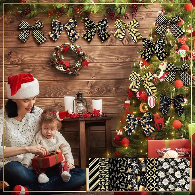 Hosuly 40 Pcs Black Gold Christmas Jelly Fabric - Image 5