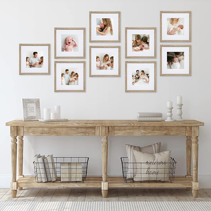 Sheffield Home 9 Piece Gallery Wall Frame Set, 12x12 in. Matted to 8x8 in. - Image 6