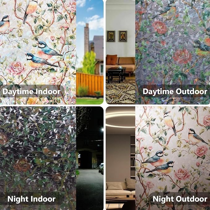 Window Privacy Film Stained Glass 45.2" x 78.7" Rainbow | Static cling – no glue - Image 7