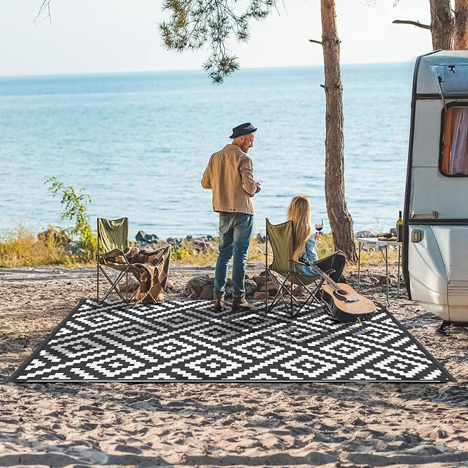 GENIMO Outdoor Rugs 8x10 Waterproof, Reversible Mats, Area Plastic Straw Rug - Image 2