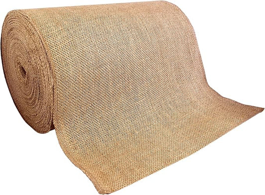 14" x 50yd NO-FRAY Burlap Roll ~ 15 - 25 Table Runners ~ Natural Long Fabric with Finished Edges. Perfect for Weddings, Placemats, Crafts. Decorate Without The Mess!