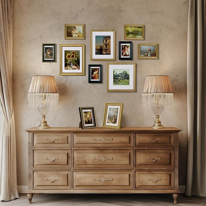 eletecpro 8.5x11 Vintage Picture Frame, Glass Cover, Horizontal or Vertical - Image 7