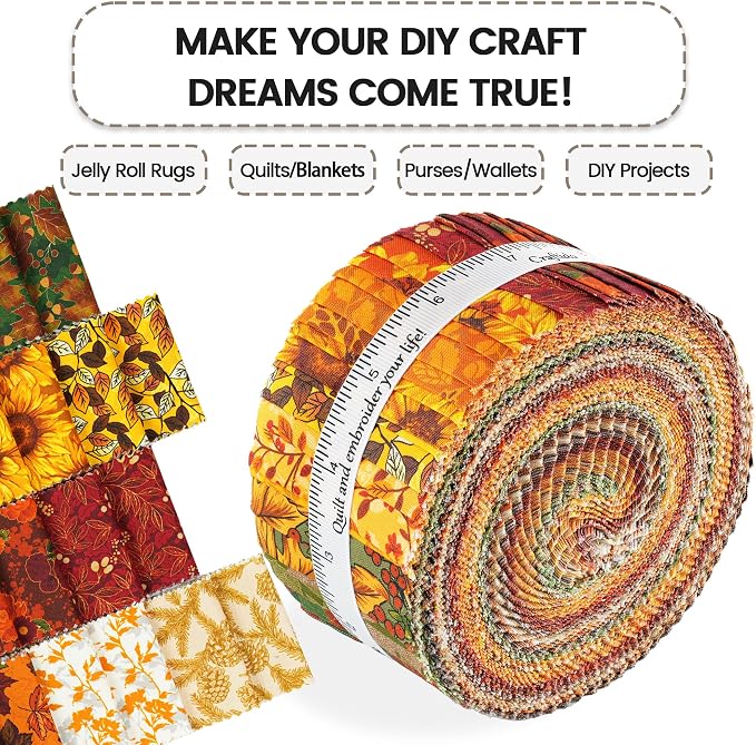 Craftido-20 Options-100% Cotton Jelly Roll Fabric Precut Strips - Image 5