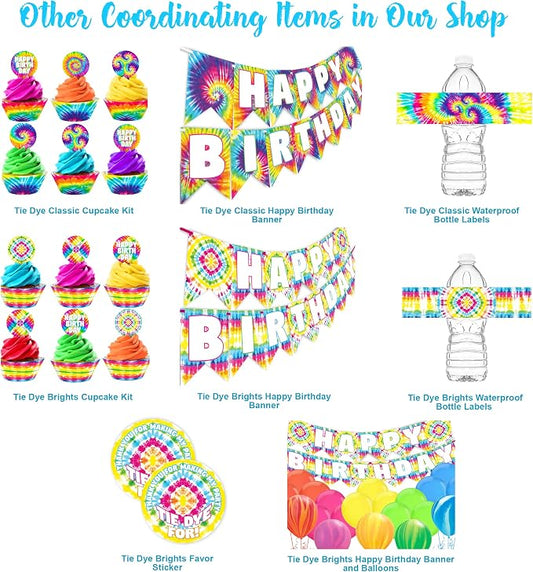 Ink Tie Dye Happy Birthday Banner - Image 2