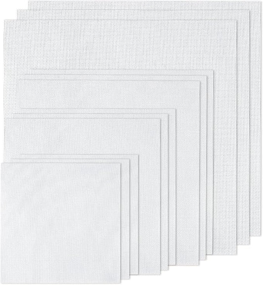 12 PCS Aida Cloth 14 Count, 4 Sizes White Cross Stitch Fabric for Craft Embroidery, Classic Reserve Aida Cloth for Embroidery Beginner, Needlework, Cross Stitch (5.9 to 11.8inch)
