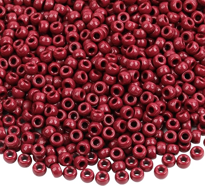 1000Pcs Pony Beads Bracelet 9mm Rainbow Plastic Barrel Pony Beads by Auvoua