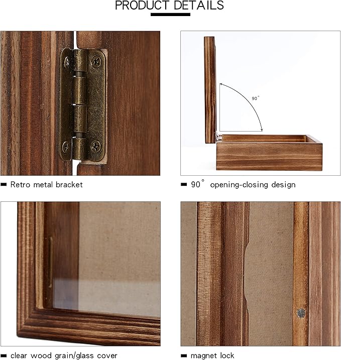 Freezing point Shadow Box Frame 5x12.5 Flower Shadow Box Pin Display Case - Image 5
