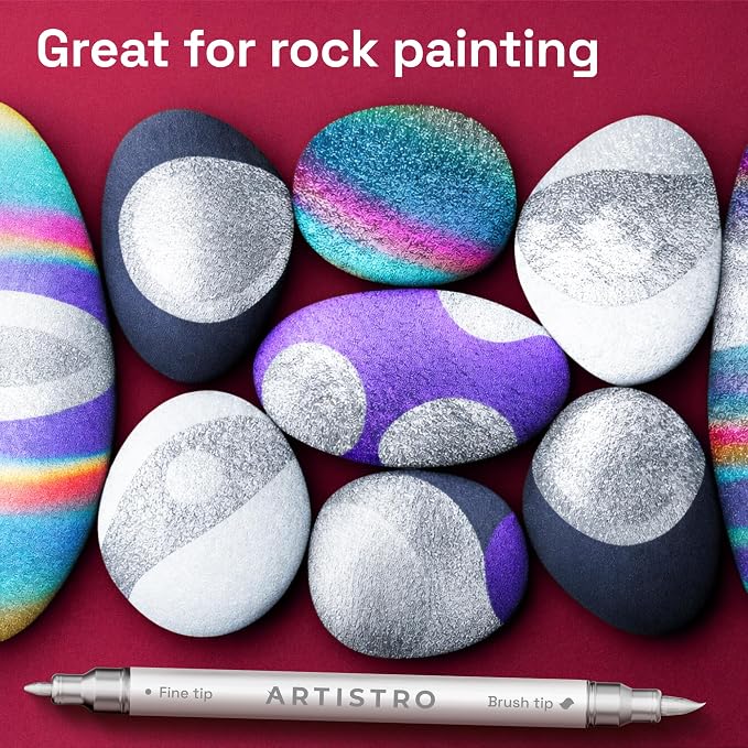 ARTISTRO 12 Silver Acrylic Paint Markers - Image 7