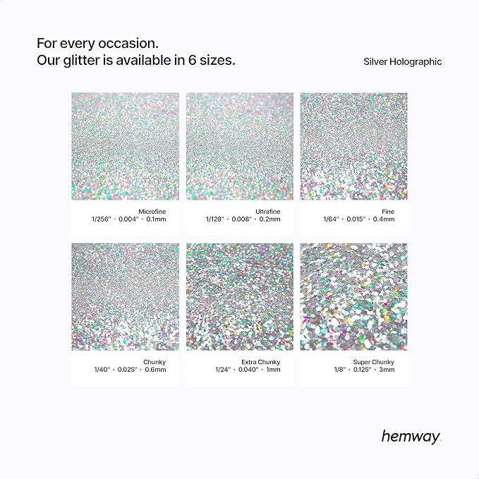 Hemway Polyurethane & Epoxy Resin Glitter Metallic Crystal Flake Additive for Flooring, Jewellery, Tumblers & Resin Moulds 100g / 3.5oz - Shaped (0.3mm x 1.5mm) - Silver Holographic Stars & Moons