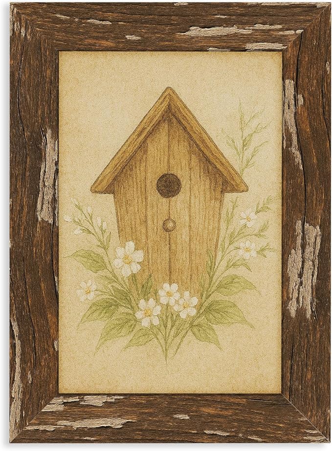 puthiac 4x6 Rustic Farmhouse Picture Frame, Warm Walnut, 1 Pack | Distressed by PUTHIAC
