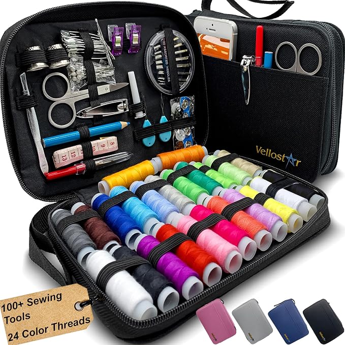 Vellostar Sewing Kit for Adults & Beginners – Portable Needle & Thread Travel by VELLOSTAR