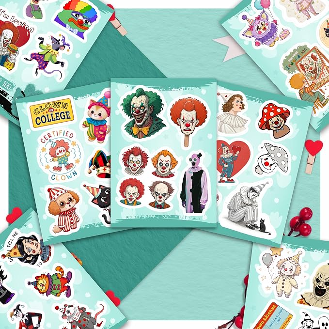 BulbaCraft 100Pcs Clown Stickers - Image 5