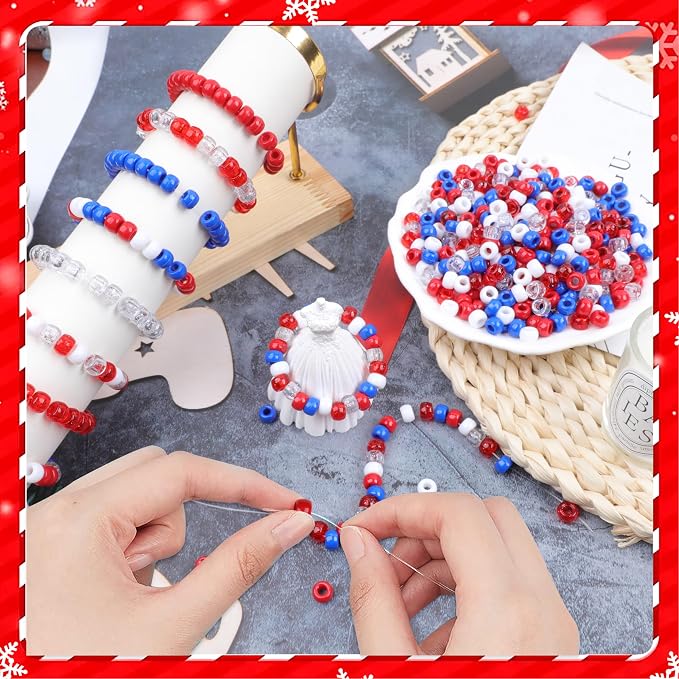 Royal Blue Pony Beads for Bracelet 1000 Pcs Plastic Beads for Friendship - Image 5
