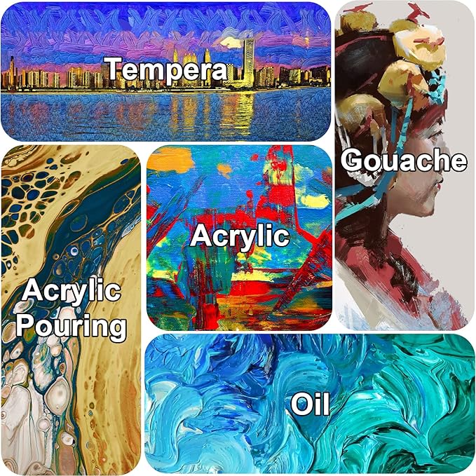 Gallery Wrapped Large Stretched Canvases for Painting 36x48 Inch 1-Pack, 16 oz Triple Primed Acid-Free 100% Cotton Blank Canvas, Spline Large Canvas for Oil Paint Acrylics Pouring & Wet Art Media