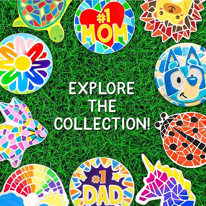 Creative Roots Paint Your Own Bunny Garden Stone, Craft Kits, Stepping Stones Kit for Kids, Ceramics to Paint, Ages 6+