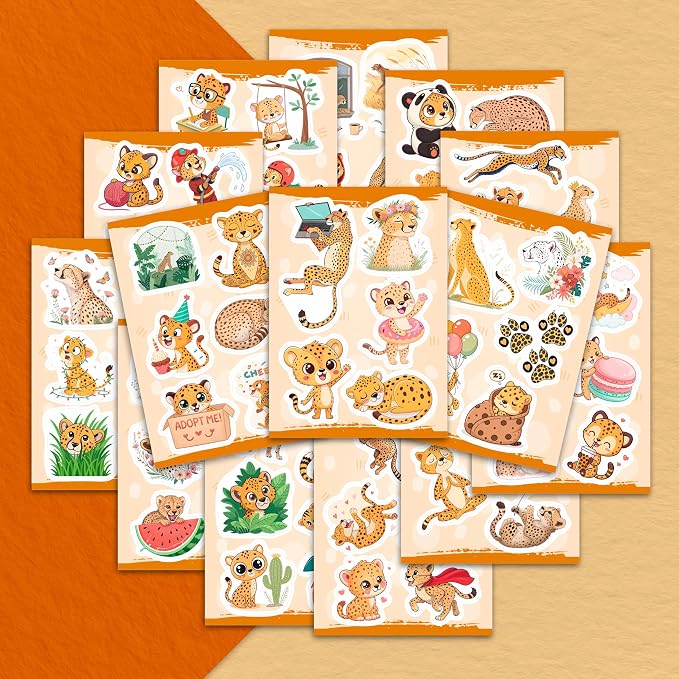 100Pcs Cheetah Stickers for Water Bottle, Laptop - Image 5
