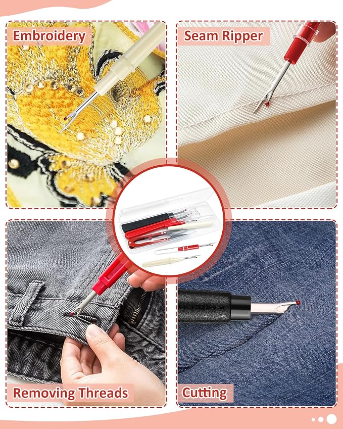 FIVEIZERO Seam Rippers for Sewing – 2 Big and 2 Small Stitch Remover Tools - Image 5