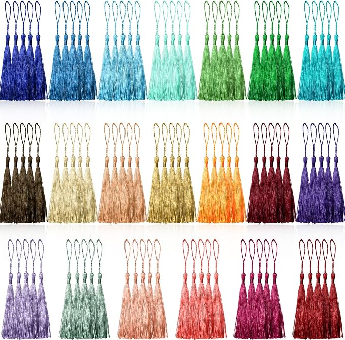 100 Pcs 13cm/5 Inch Silky Handmade Soft Craft Mini Tassels by CREATRILL