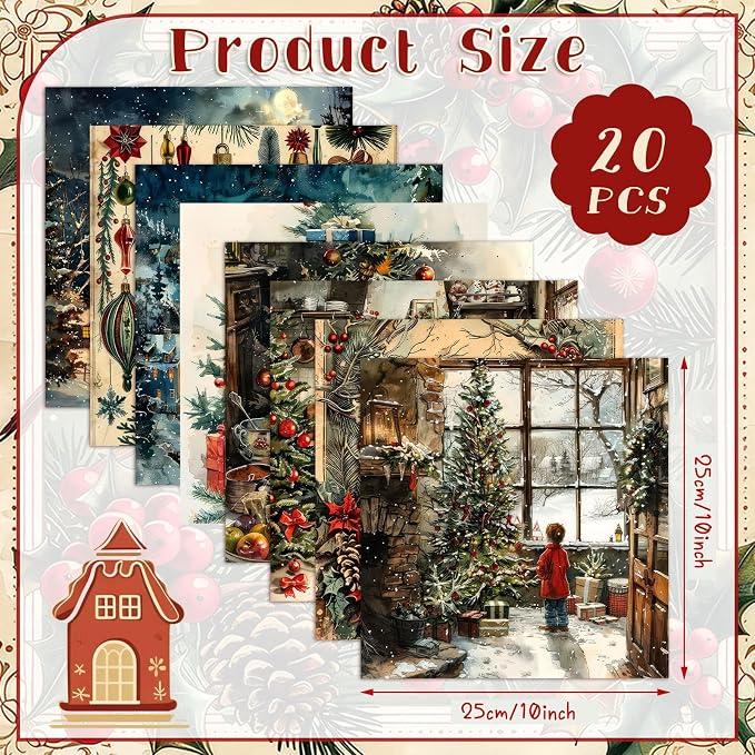 HunnmingRe 20 Pcs 10''x10'' Vintage Christmas Quilting Fabric Square Nutcracker - Image 2