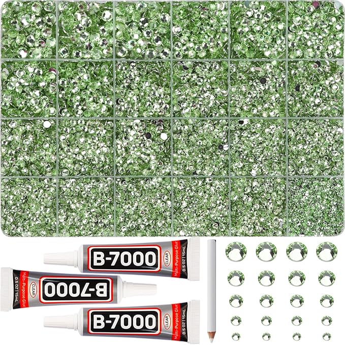 31000Pcs Light Green Rhinestones by Worthofbest