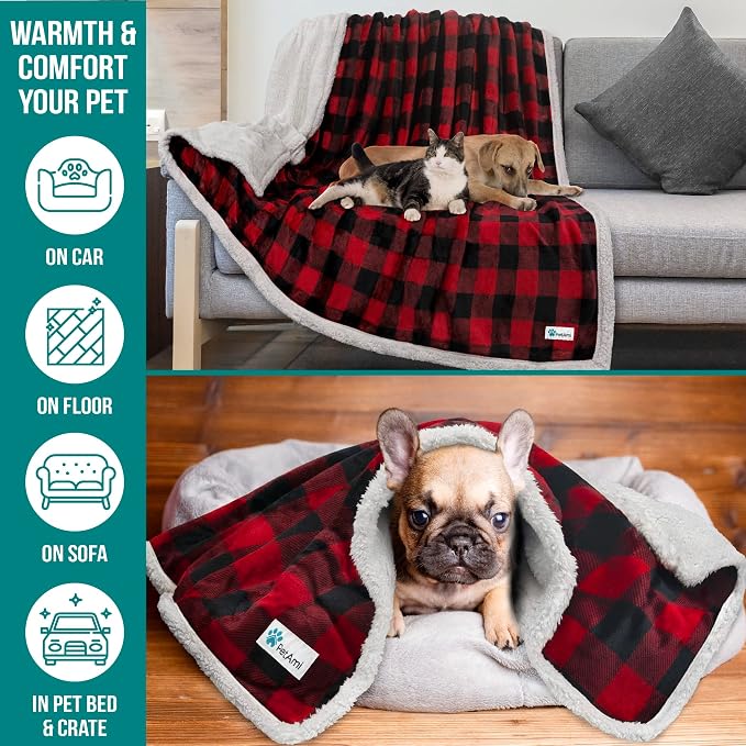 PetAmi Dog Blanket for Bed, XL Pet Blanket Large Dogs, Fleece Furniture Couch - Image 5