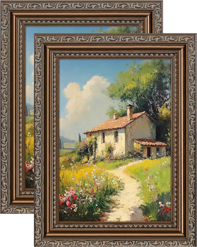 eletecpro 5x7 Vintage Picture Frame, Glass Cover, Horizontal or Vertical by eletecpro