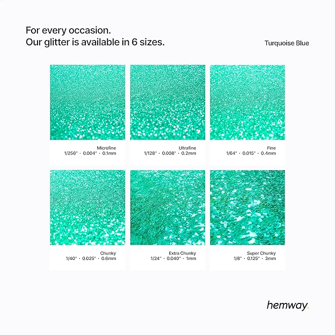 Hemway Polyurethane & Epoxy Resin Glitter for Arts, Crafts, Tumblers, Flooring, Woodwork, Decorating and Resin Projects 100g - Turquoise Blue