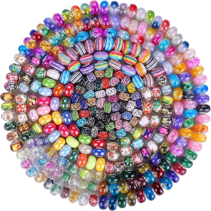European Large Hole Spacer Charm Beads by VICTLOV